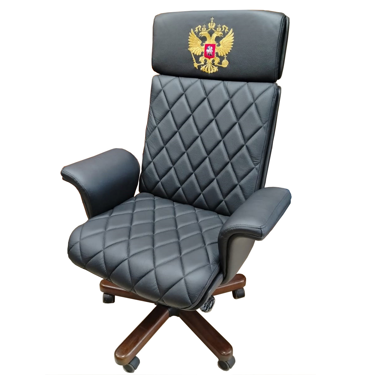 Split Z+ A герб РФ - кресло для руководителя в натуральной коже с вышивкой - герб РФ Split Z+ A герб РФ - кресло для руководителя в натуральной коже с вышивкой - герб РФ