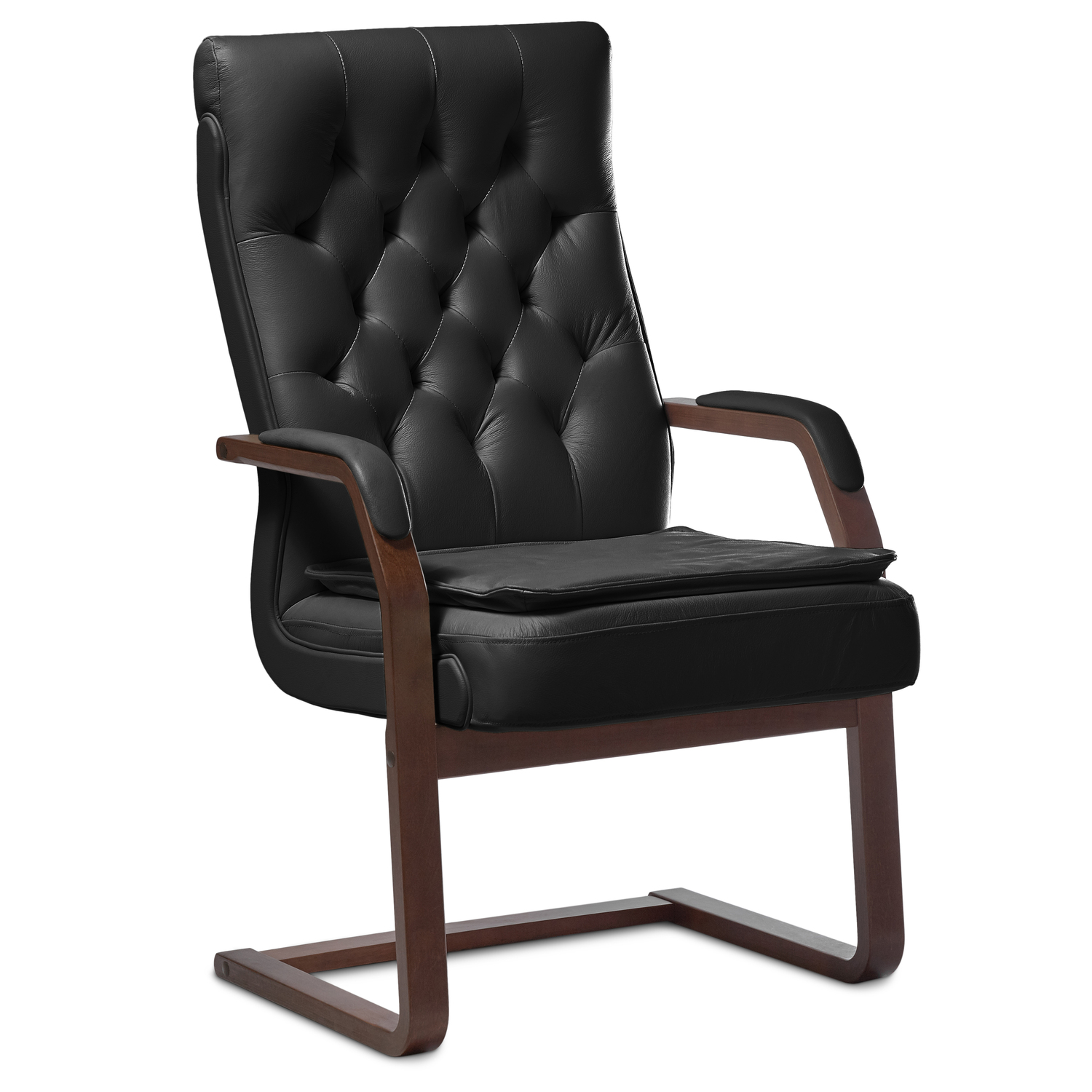 Darwin C - кресло для посетителей в натуральной коже с подушкой Darwin C - кресло для посетителей в натуральной коже с подушкой