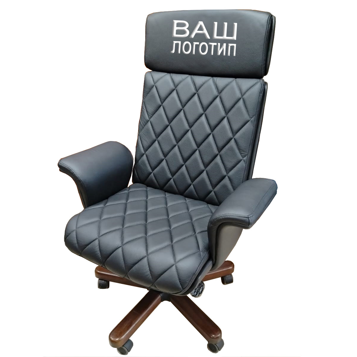 Split Z+ A - кресло для руководителя в натуральной коже с вышивкой - логотип заказчик Split Z+ A - кресло для руководителя в натуральной коже с вышивкой - логотип заказчик