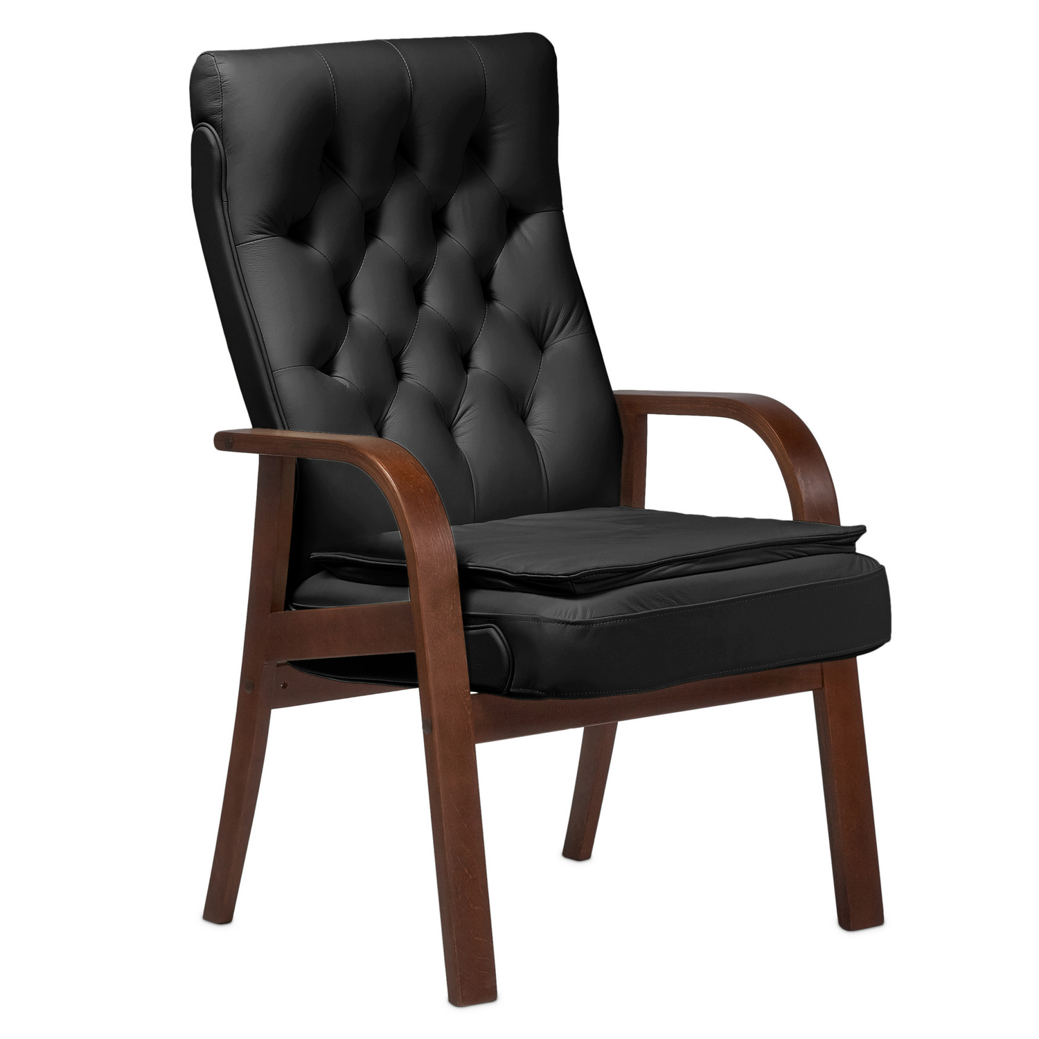 Darwin D - кресло для посетителей в натуральной коже с подушкой Darwin D - кресло для посетителей в натуральной коже с подушкой