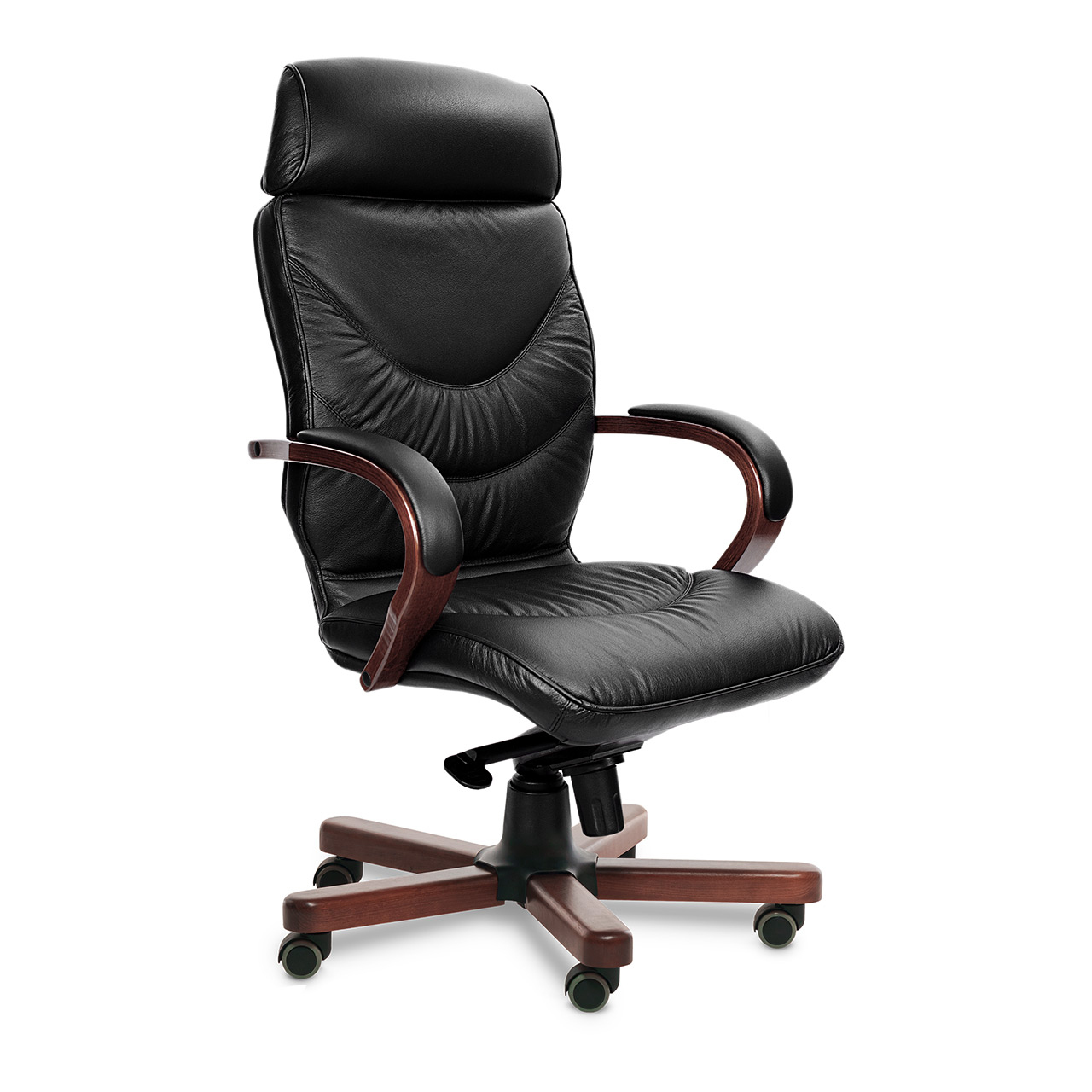 Leeds Wood A - кресло для руководителя в натуральной коже Leeds Wood A - кресло для руководителя в натуральной коже